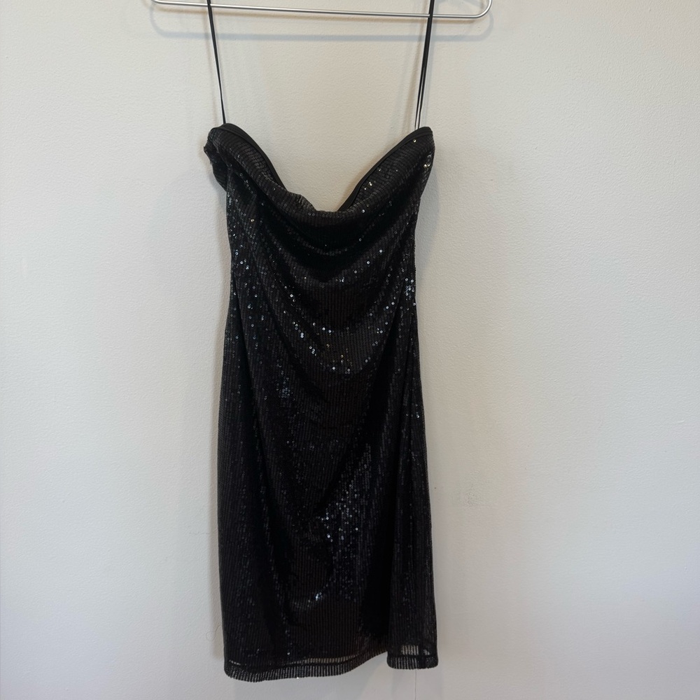 The Limited Black Strapless Sequin Dress Women’s Medium NWT - Picture 3 of 7